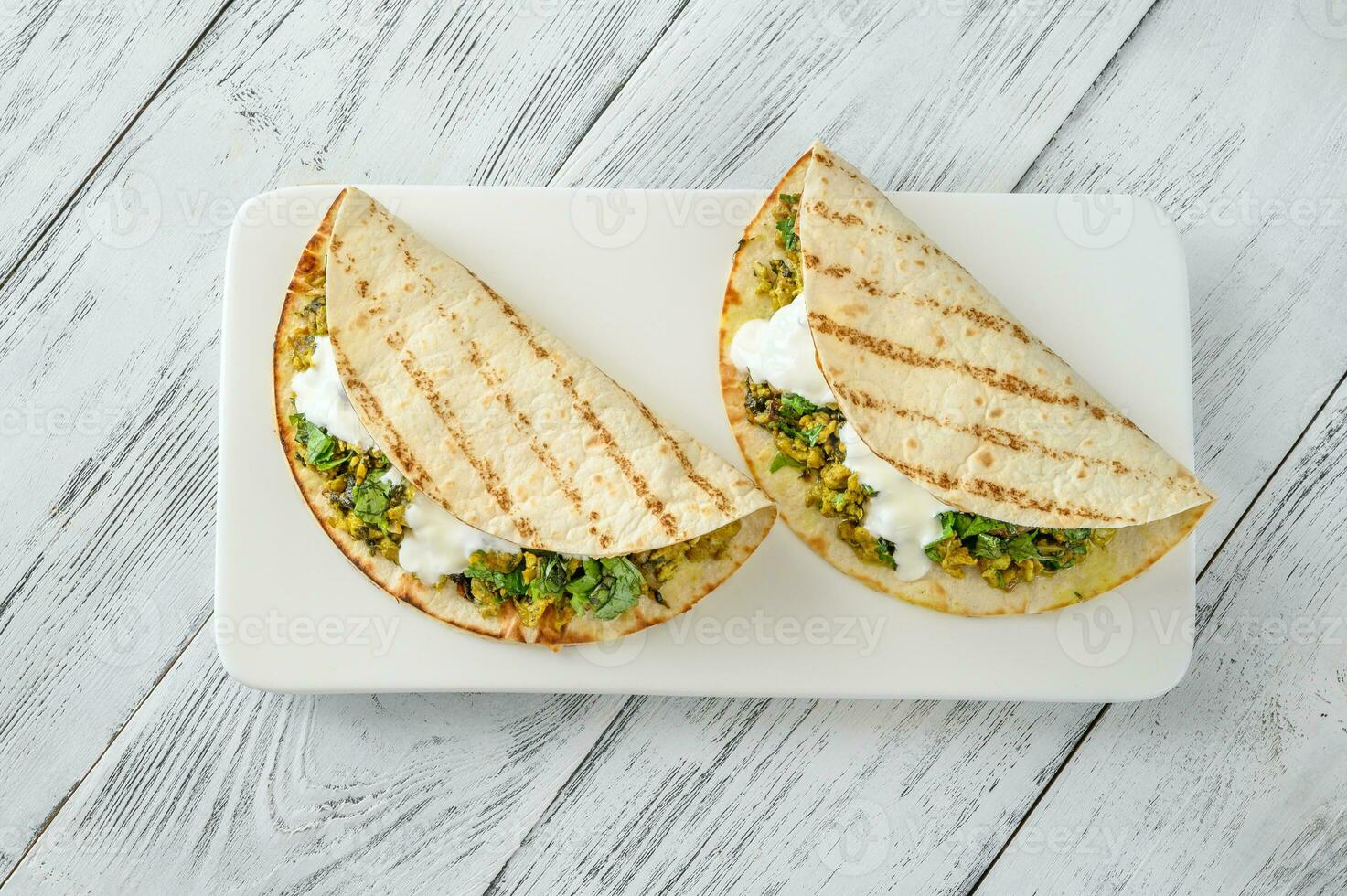 Indian egg and spinach wraps photo