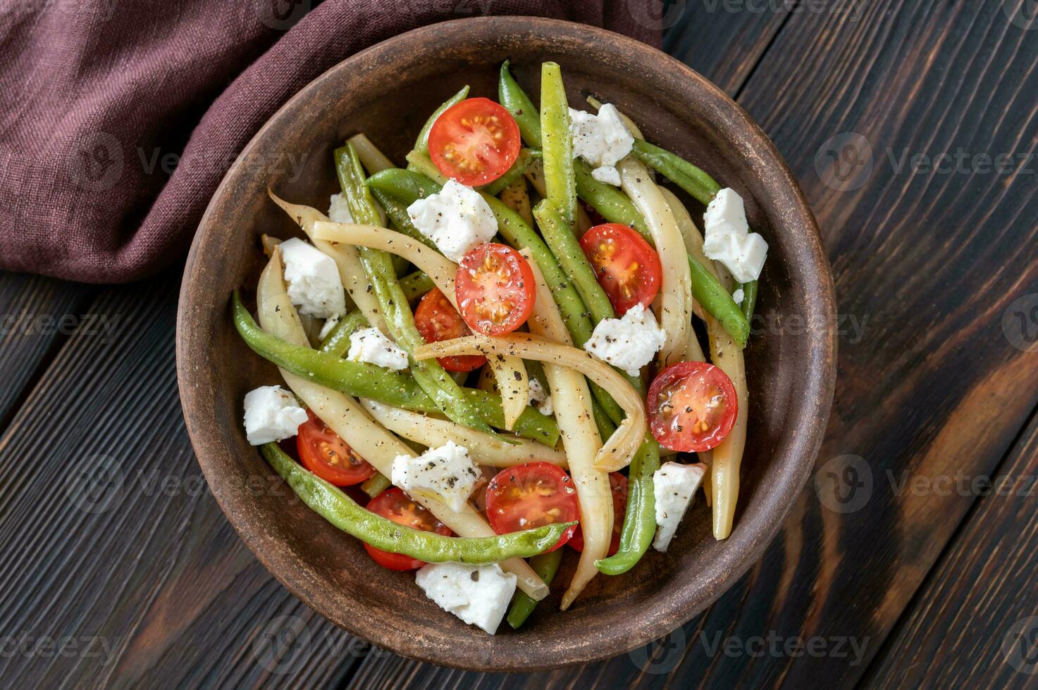 Green and yellow beans salad photo