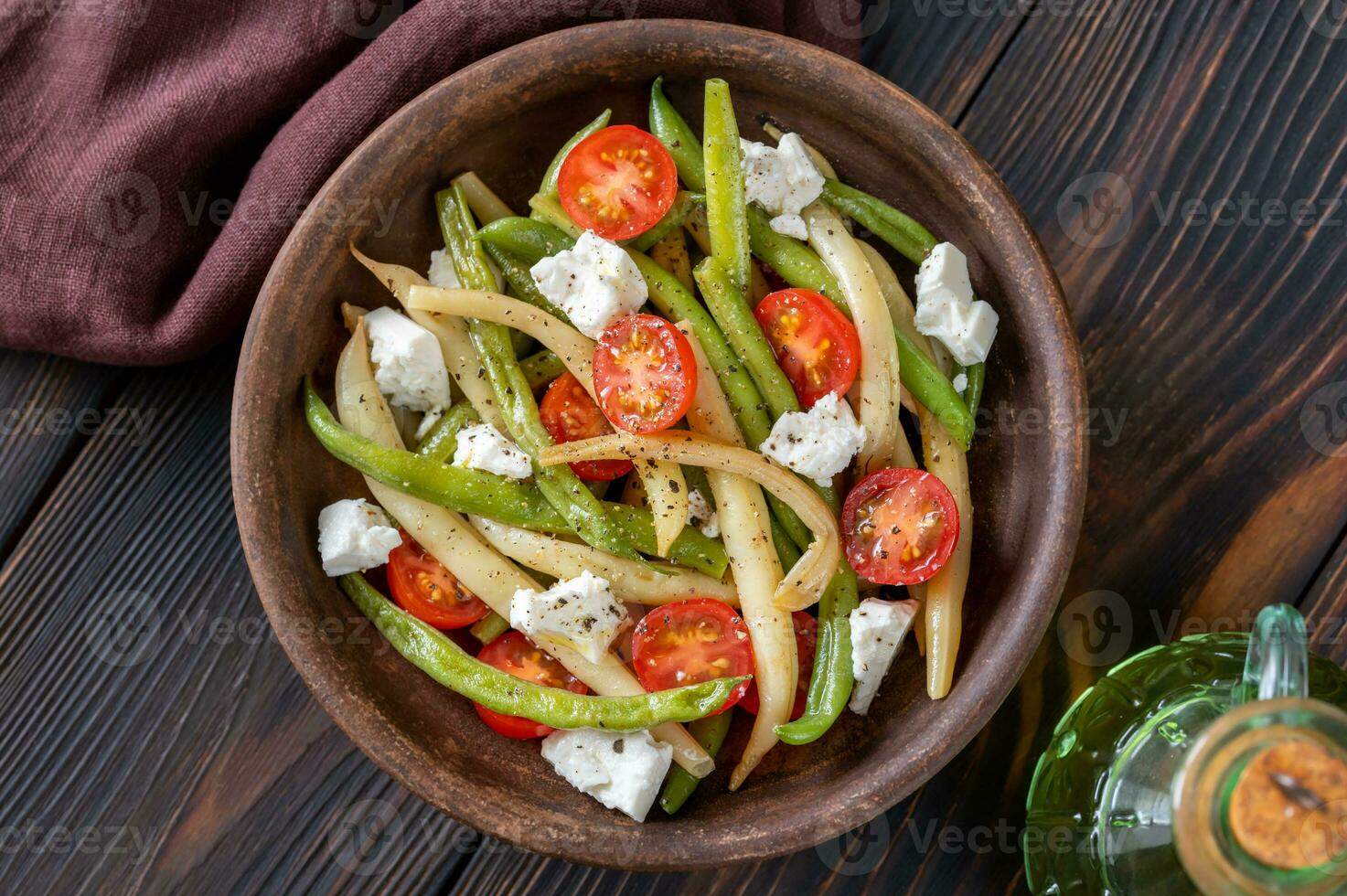 Green and yellow beans salad photo