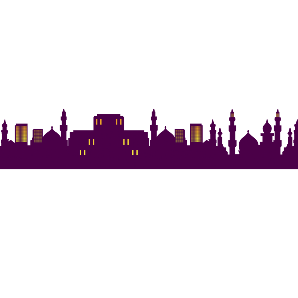 Silhouette von Moschee und Gebäude png