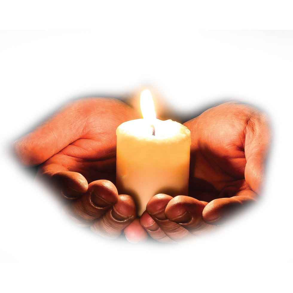 Praying hands with candle 24215772 PNG