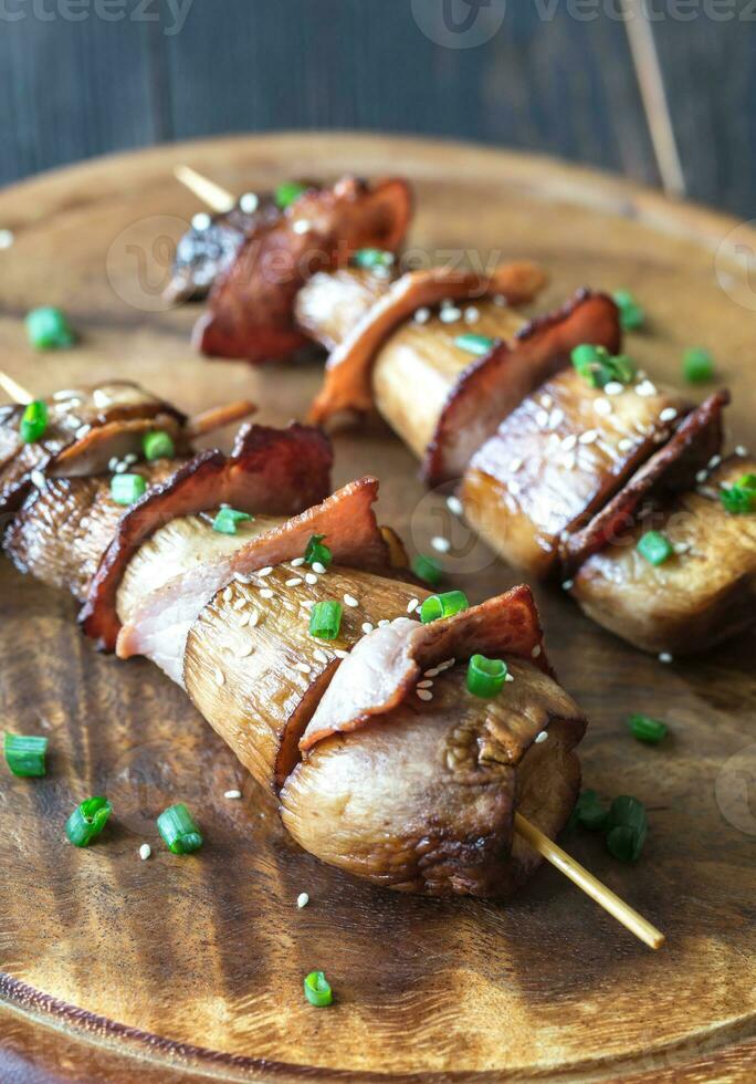 King oyster mushroom skewers photo