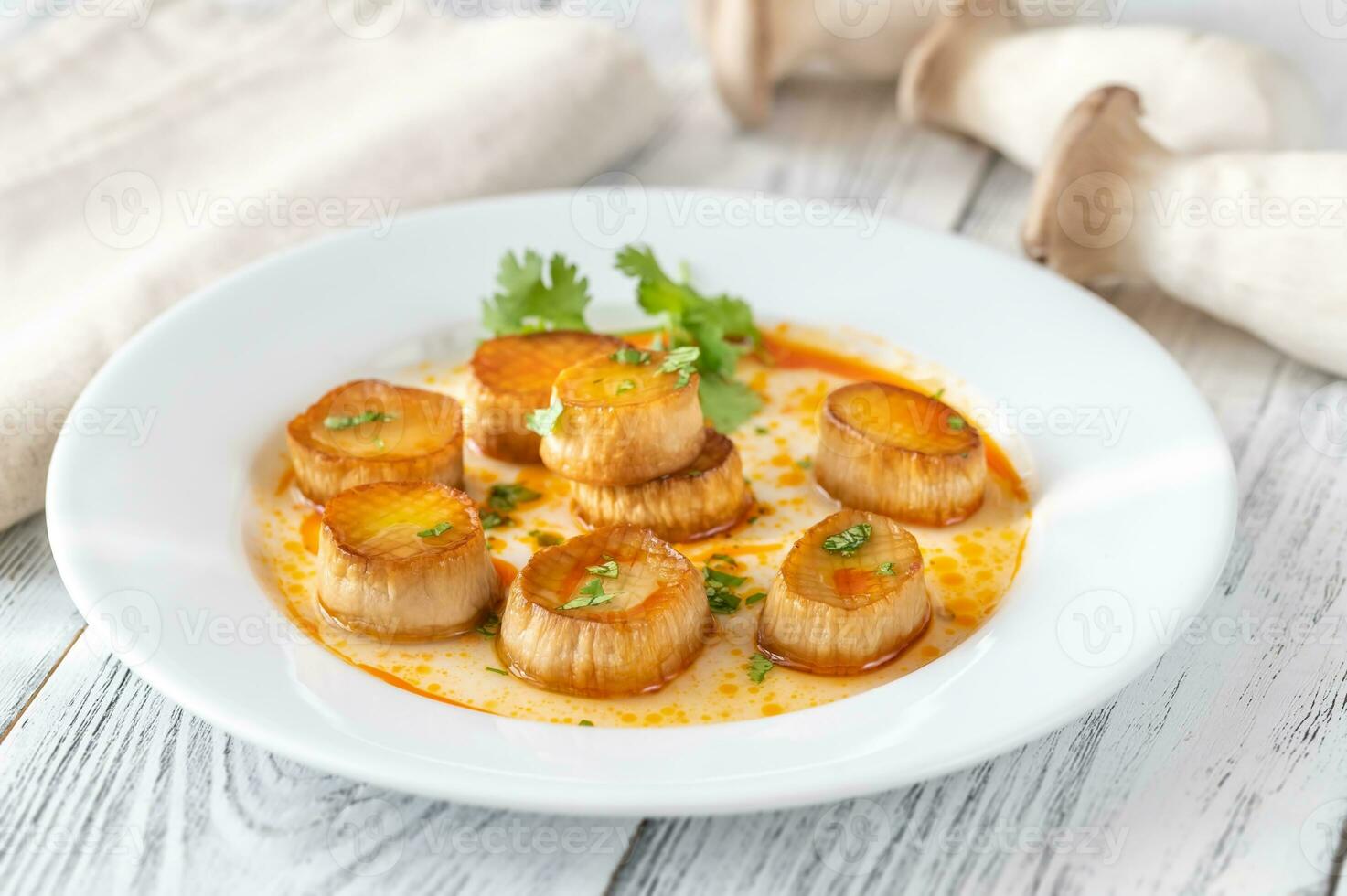 King oyster mushroom scallops photo