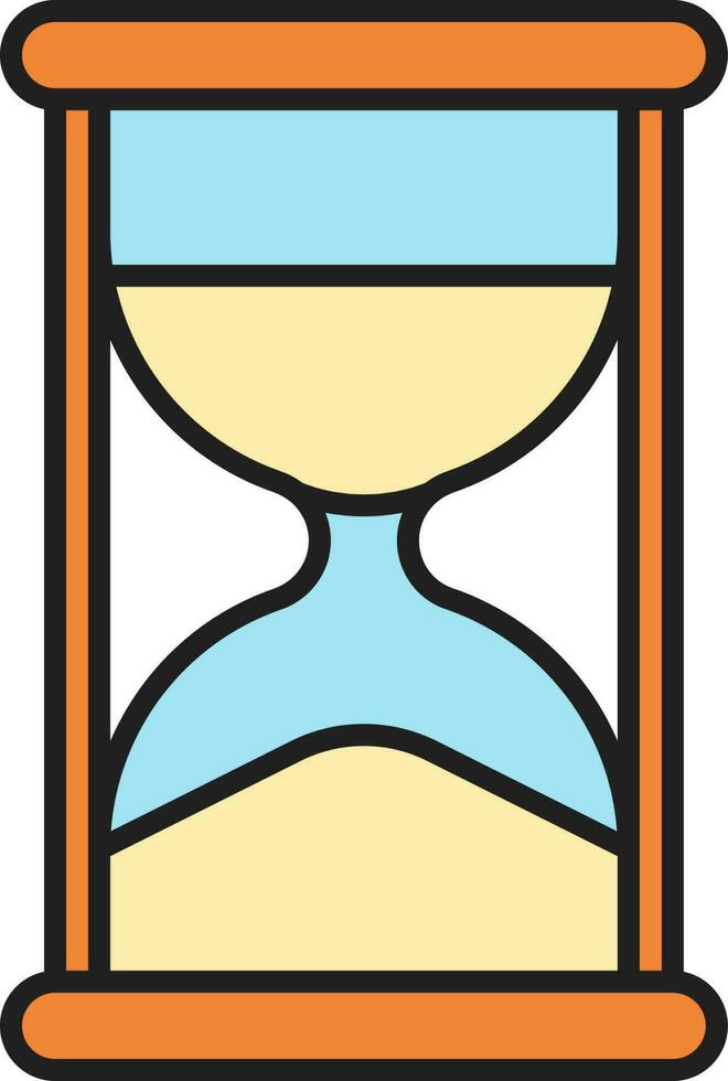 Flat Style Hourglass Colorful Icon. vector