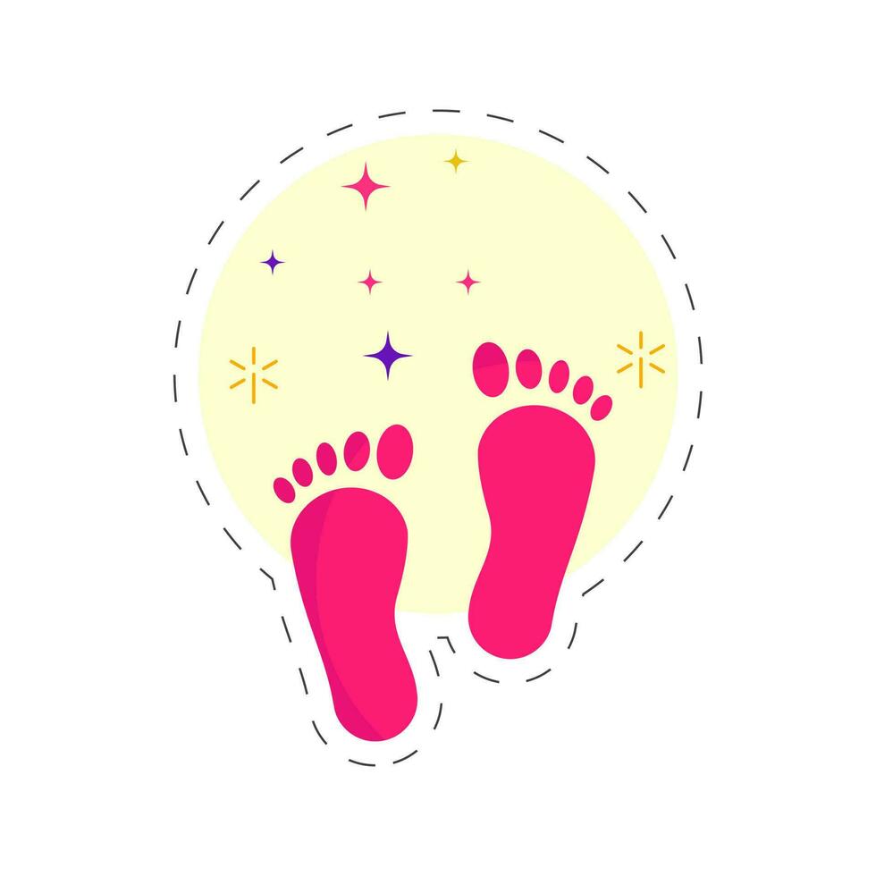 Happy Diwali Greeting Card With Goddess Footprint On Yellow And White Background. vector