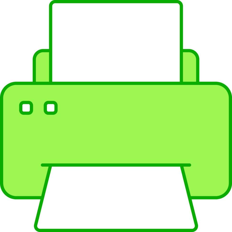 Isolated Printer Green Icon Or Symbol. vector