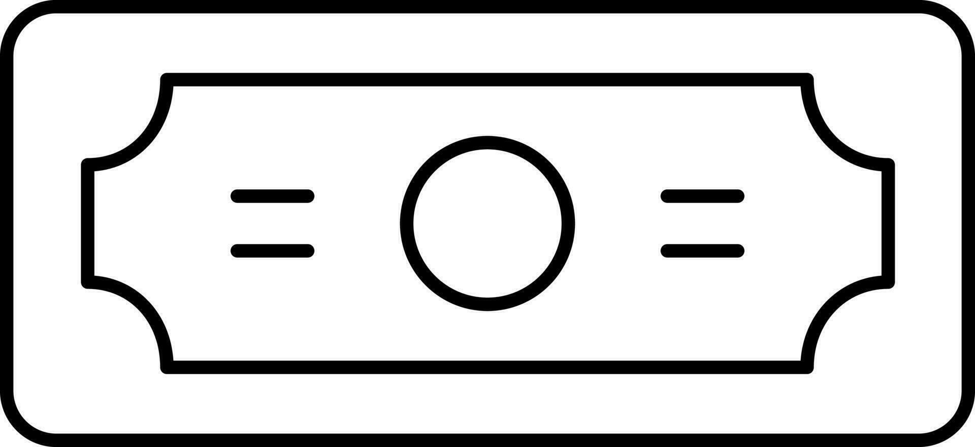 Black Line Art Indian Rupee Banknote Icon Or Symbol. vector