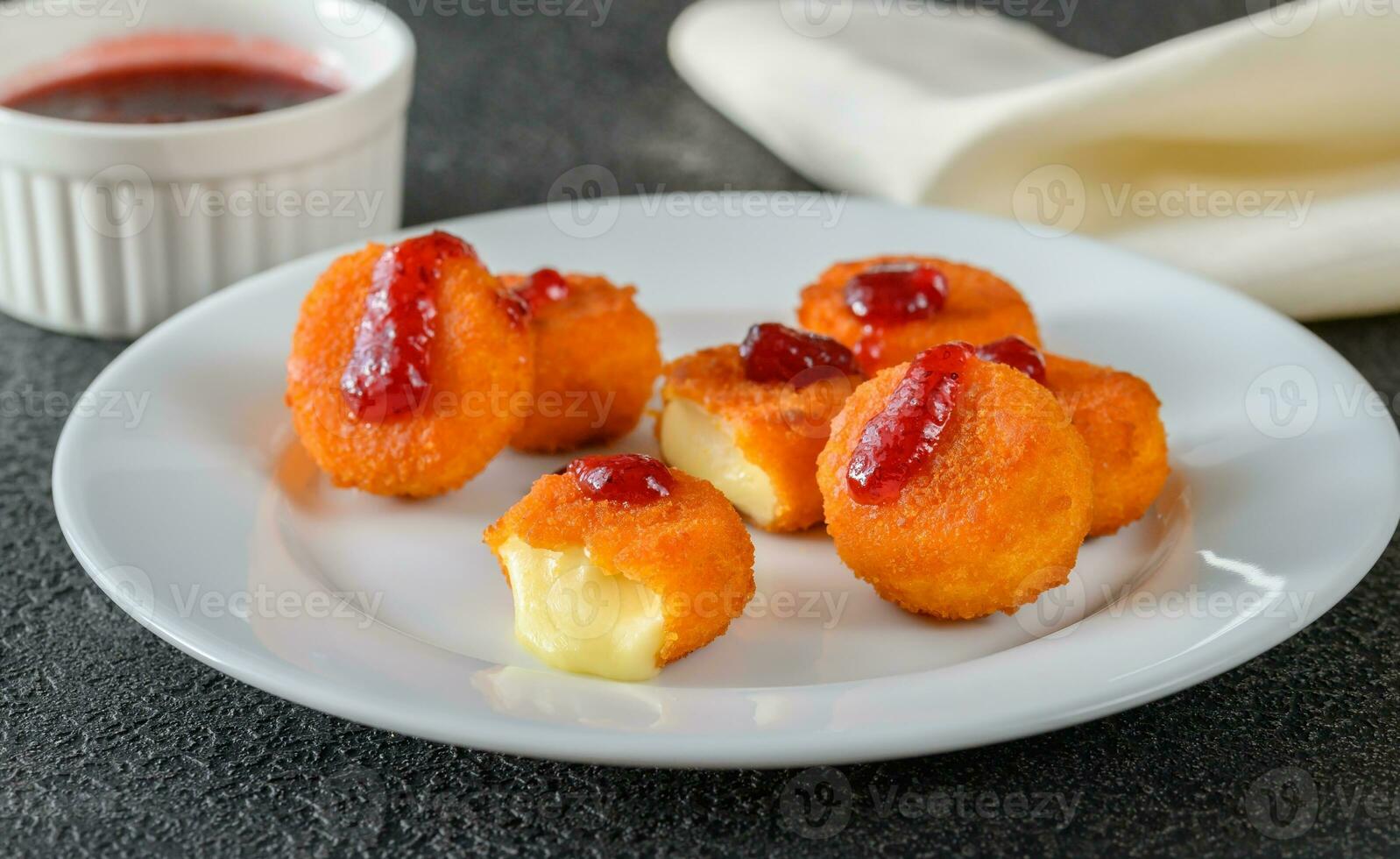 Camembert nuggets closeup photo