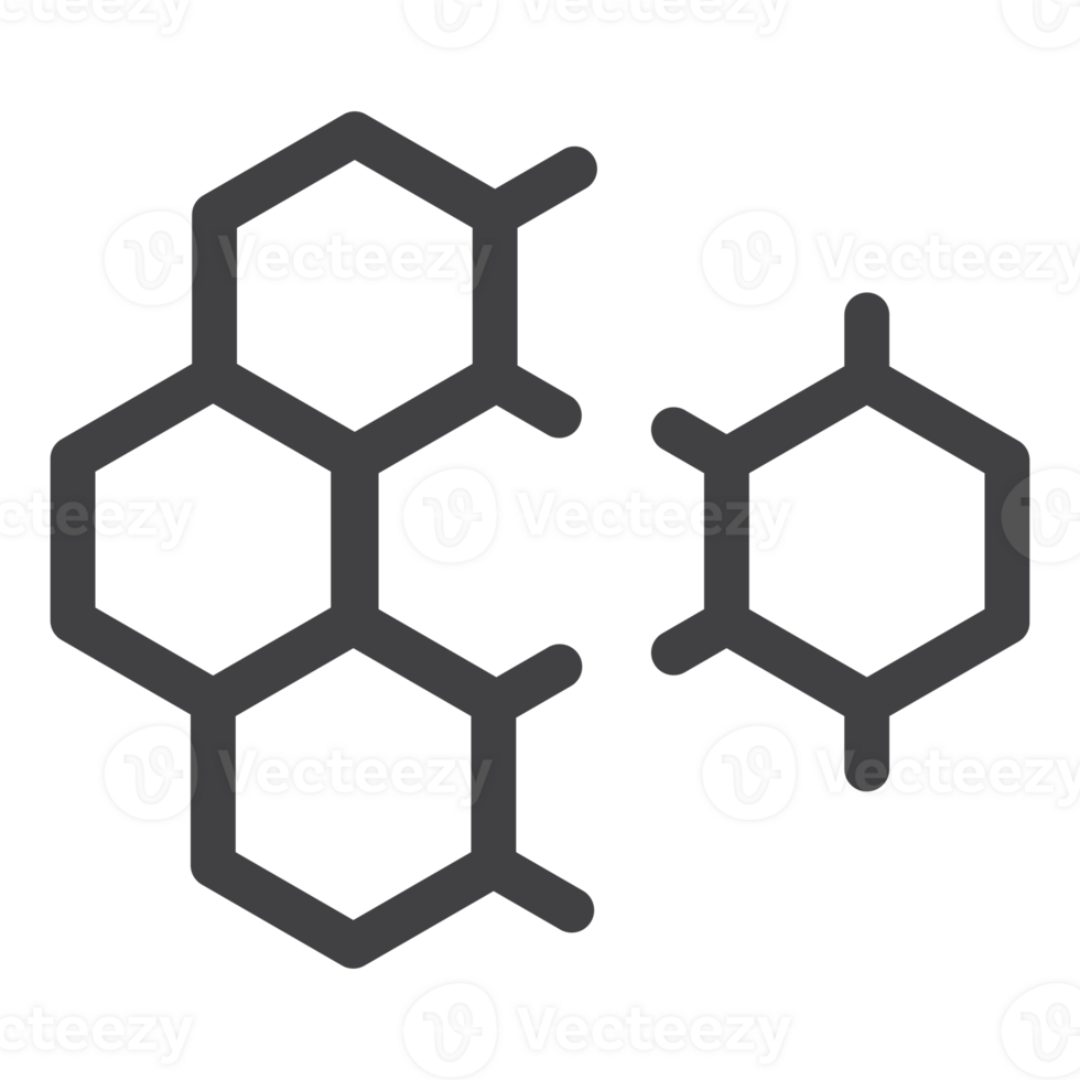 nanotechnologie bloquer copolymères symbole, Facile mince ligne icône png