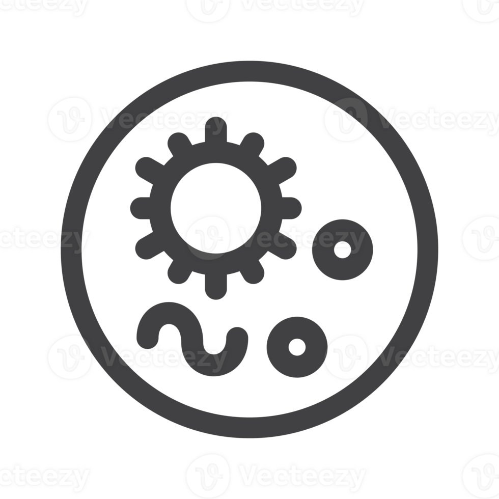 Virus bacteria, view of microscope, simple thin line icon png