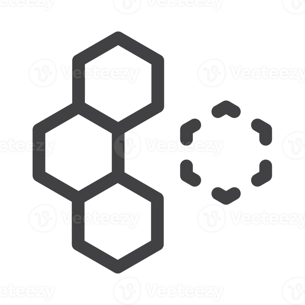 nanotechnologie bloquer copolymères symbole, Facile mince ligne icône png