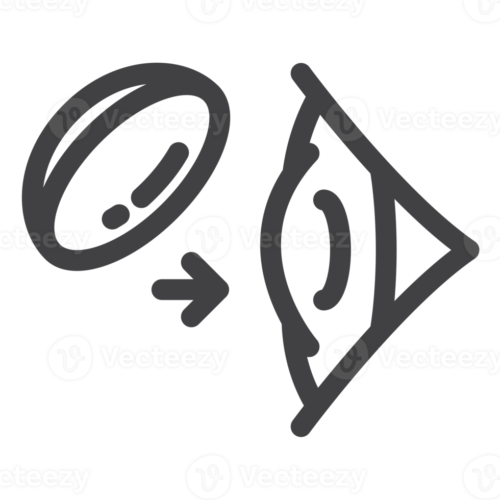 replacement of contact lens, simple thin line icon png