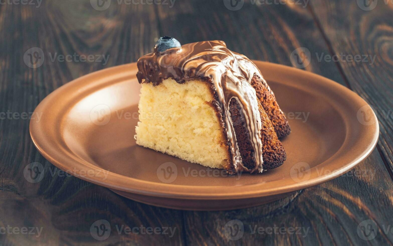 Cake with chocolate topping photo