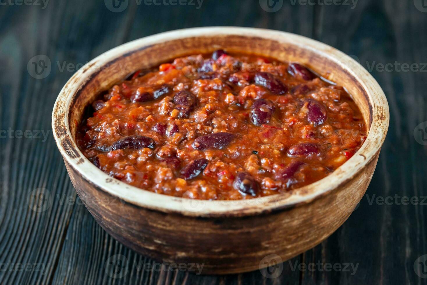 Bowl of chili con carne photo