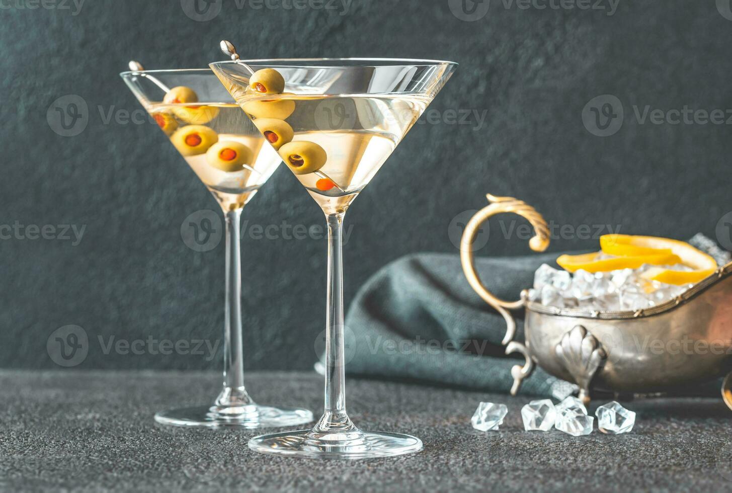 Two glasses of martini cocktail photo