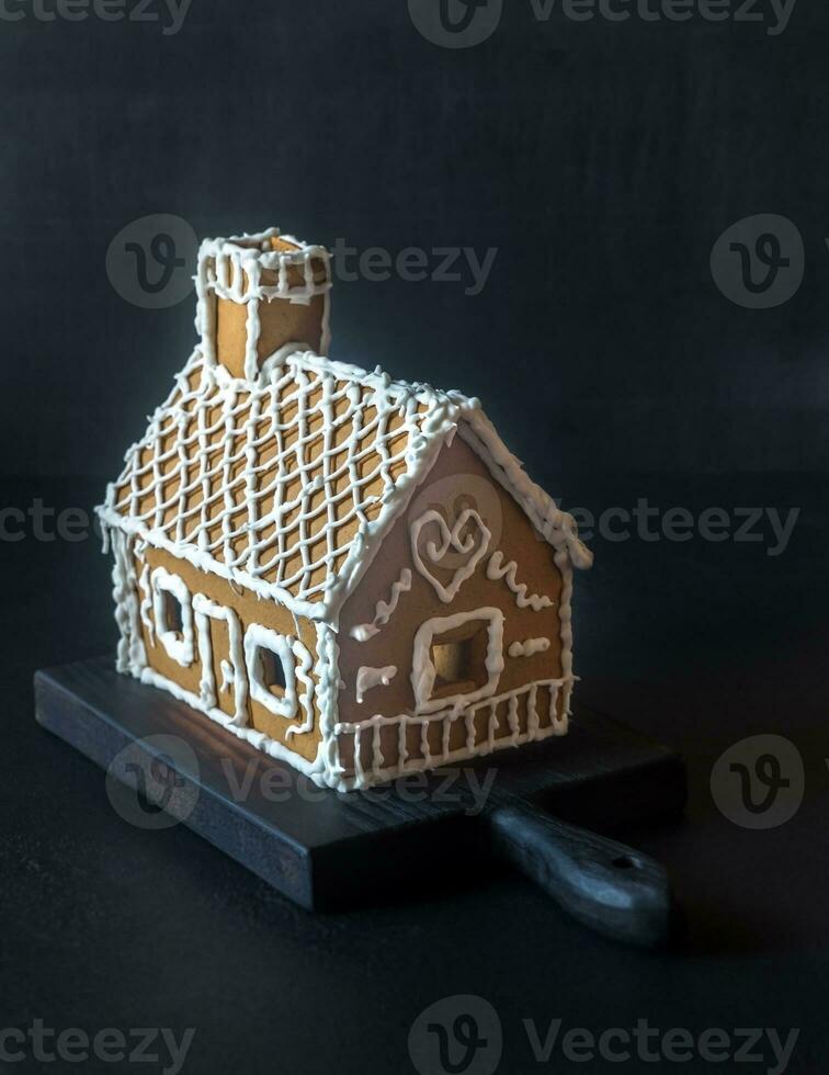 Gingerbread house closeup photo