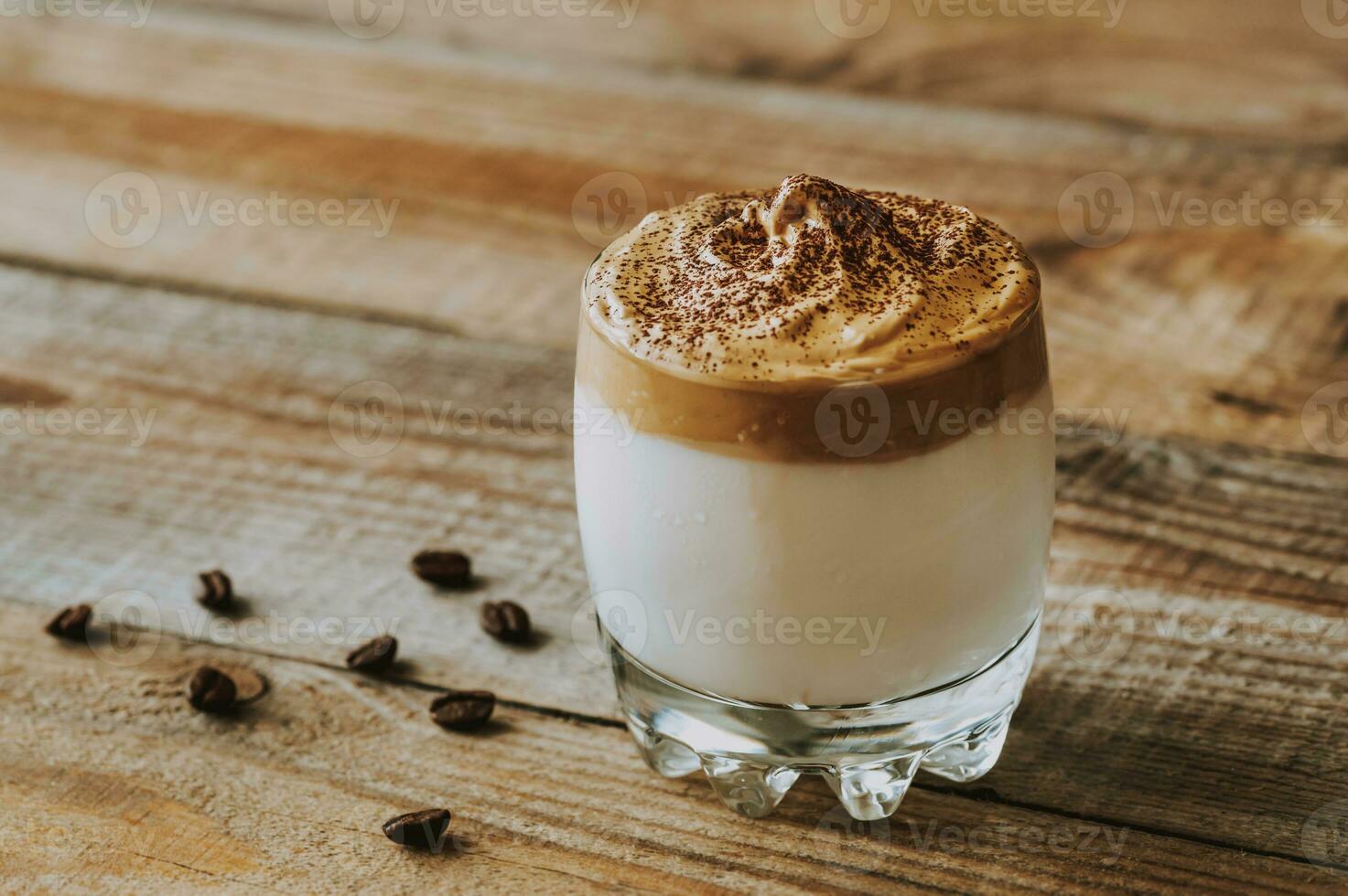 Dalgona coffee closeup photo
