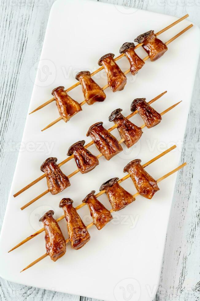 King oyster mushroom skewers photo