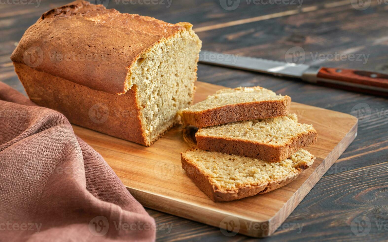 Sliced pumpkin bread photo