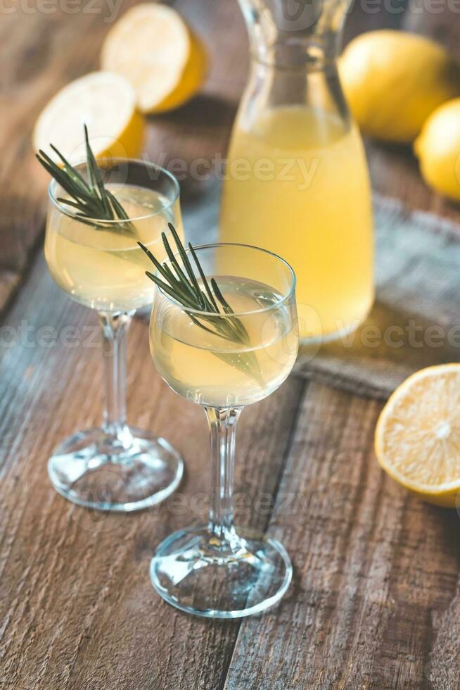 limoncello glass liqueur Stock Photo