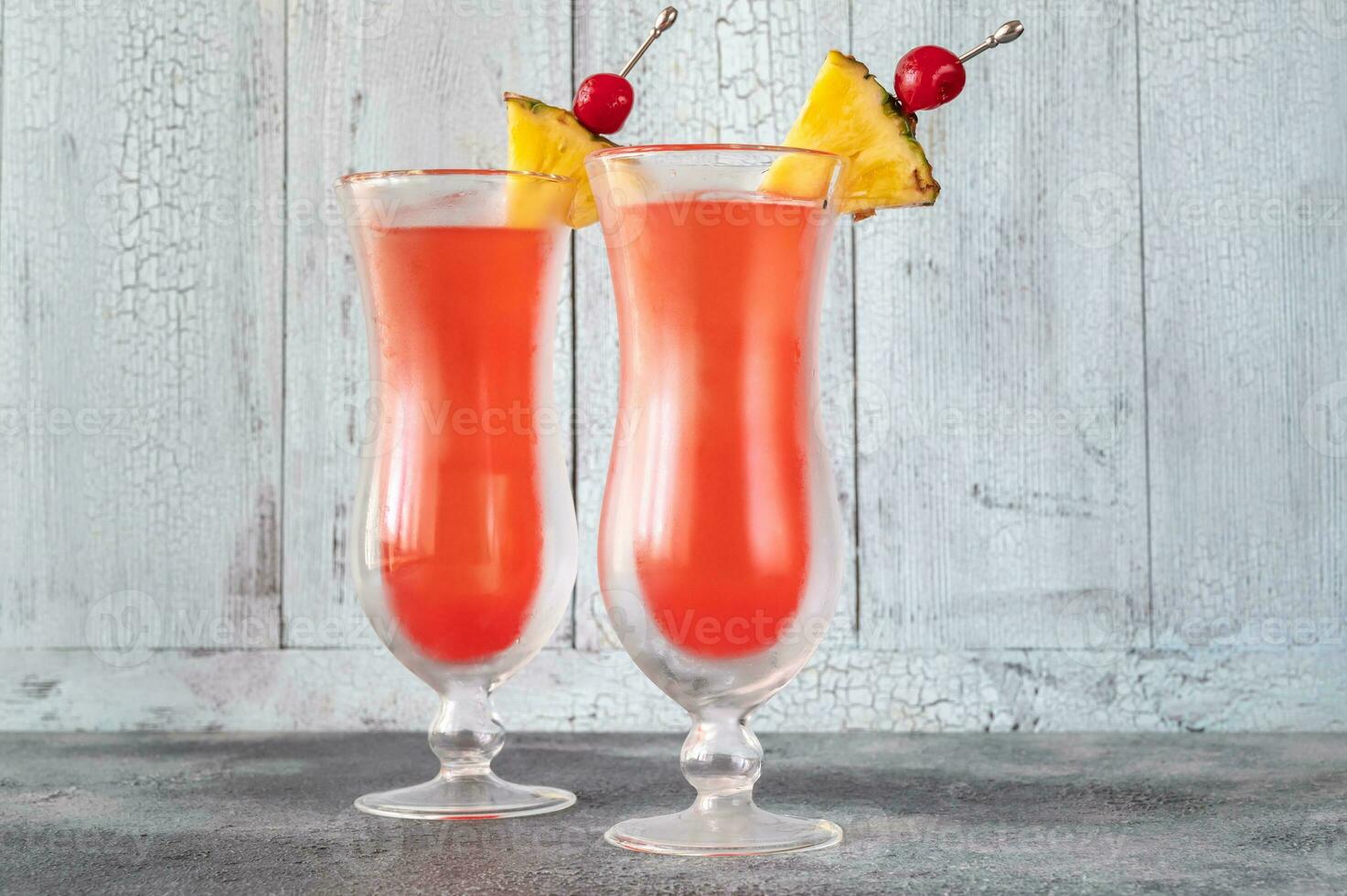 Two glasses of Singapore Sling photo