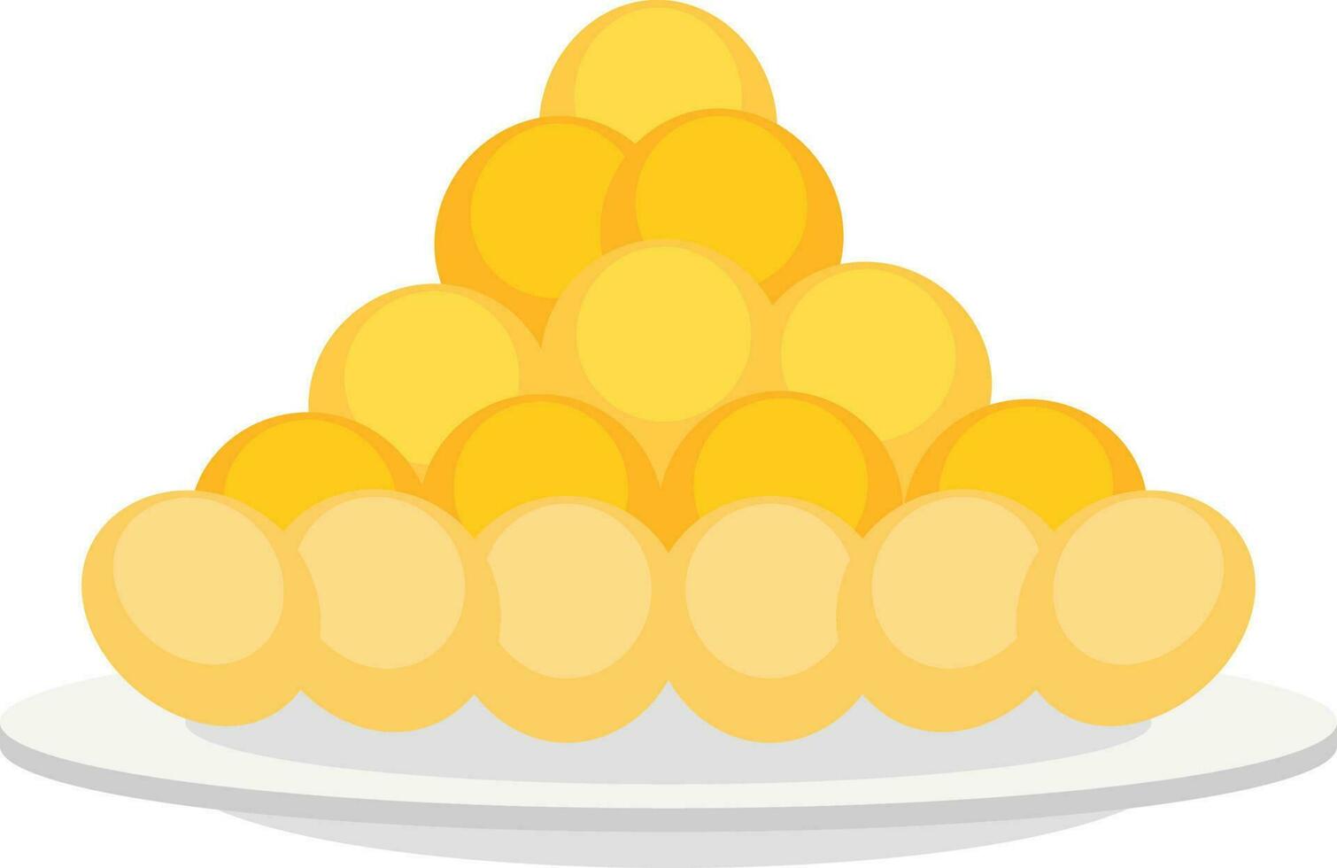 dulces pelotas plato plano icono. vector