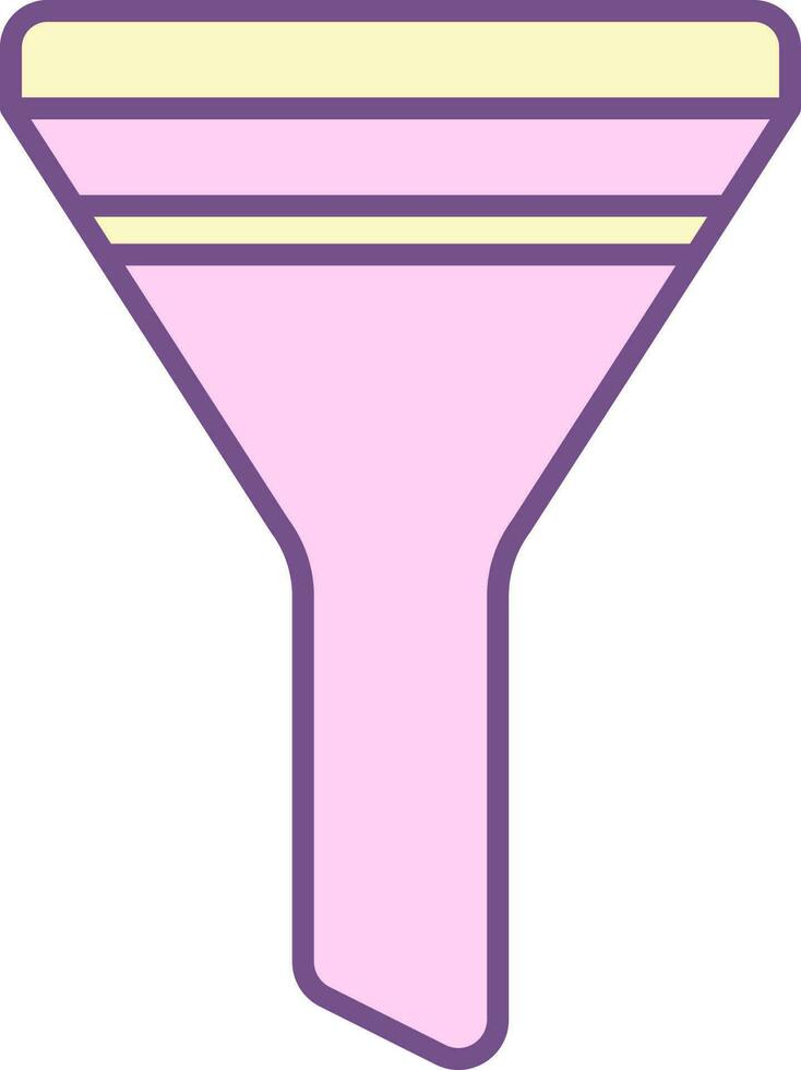 Purple And Yellow Color Funnel Icon. vector