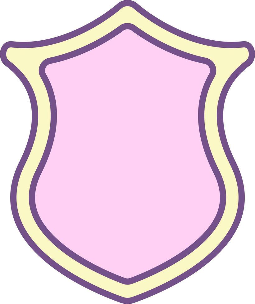 Shield Icon In Purple And Yellow Color. vector