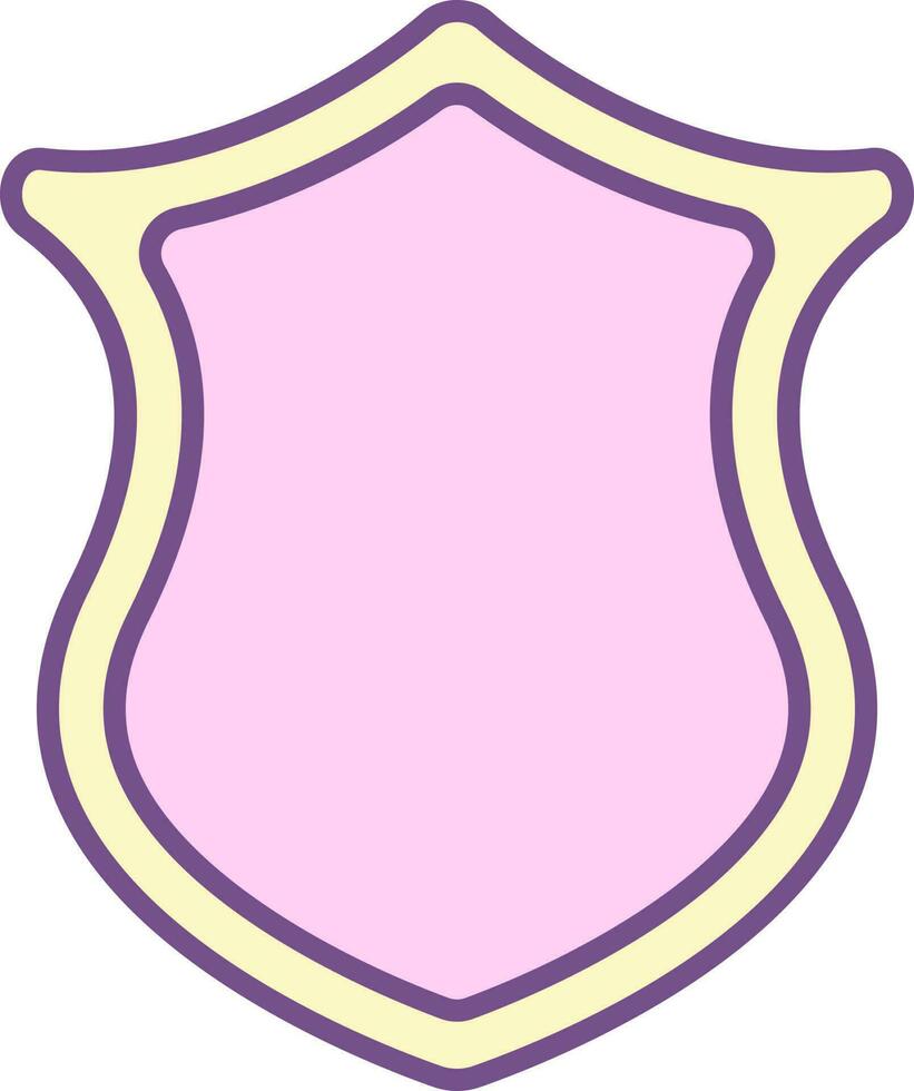 Shield Icon In Purple And Yellow Color. vector