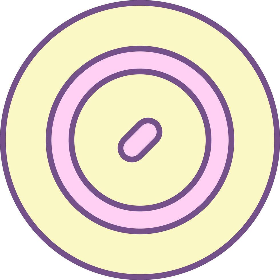 Coin Icon In Purple And Yellow Color. vector