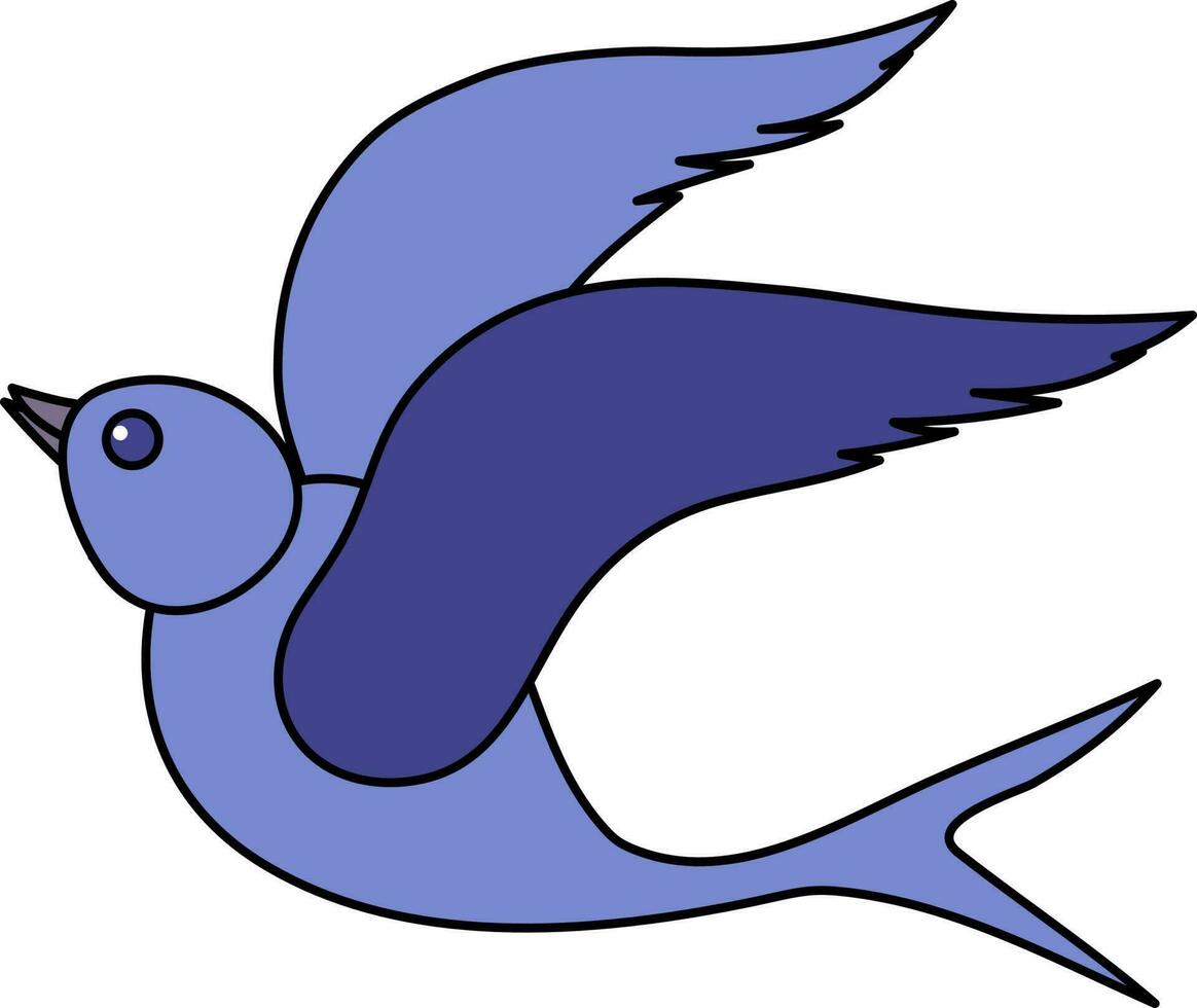 mosca golondrina dibujos animados icono en azul color. vector