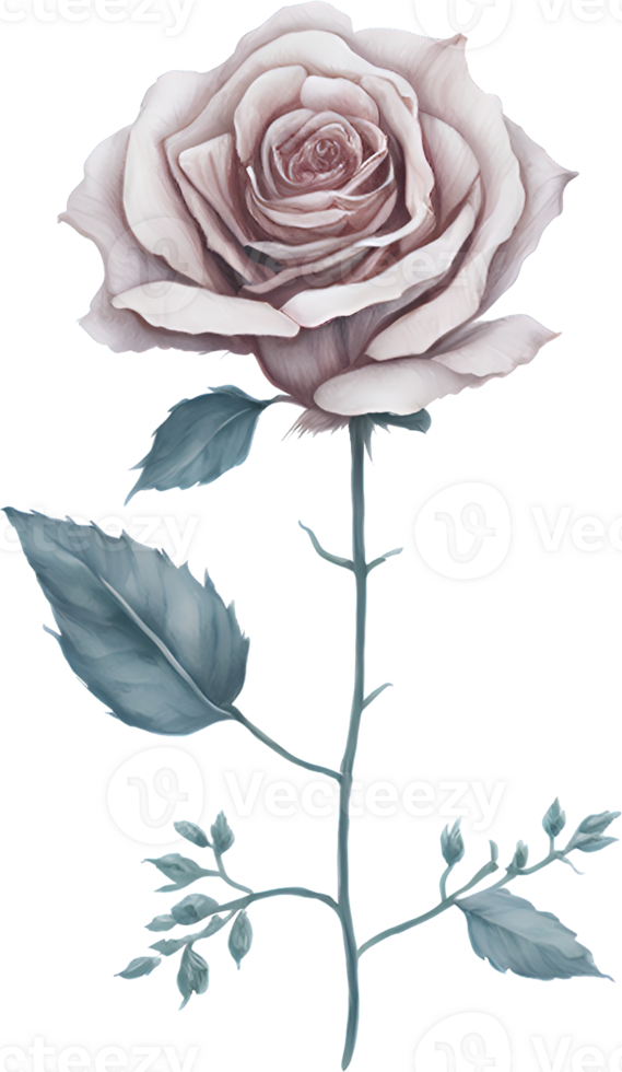 Watercolor Rose Flower Illustration. png