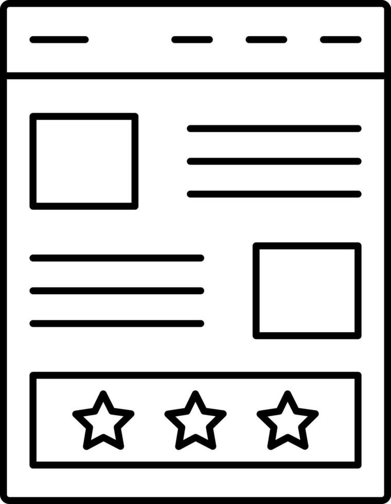 Website Rating Icon In Thin Line Art. vector