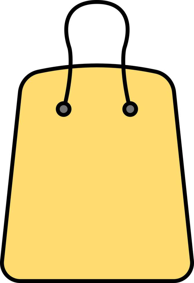 Yellow Shopping Bag Icon In Flat Style. vector