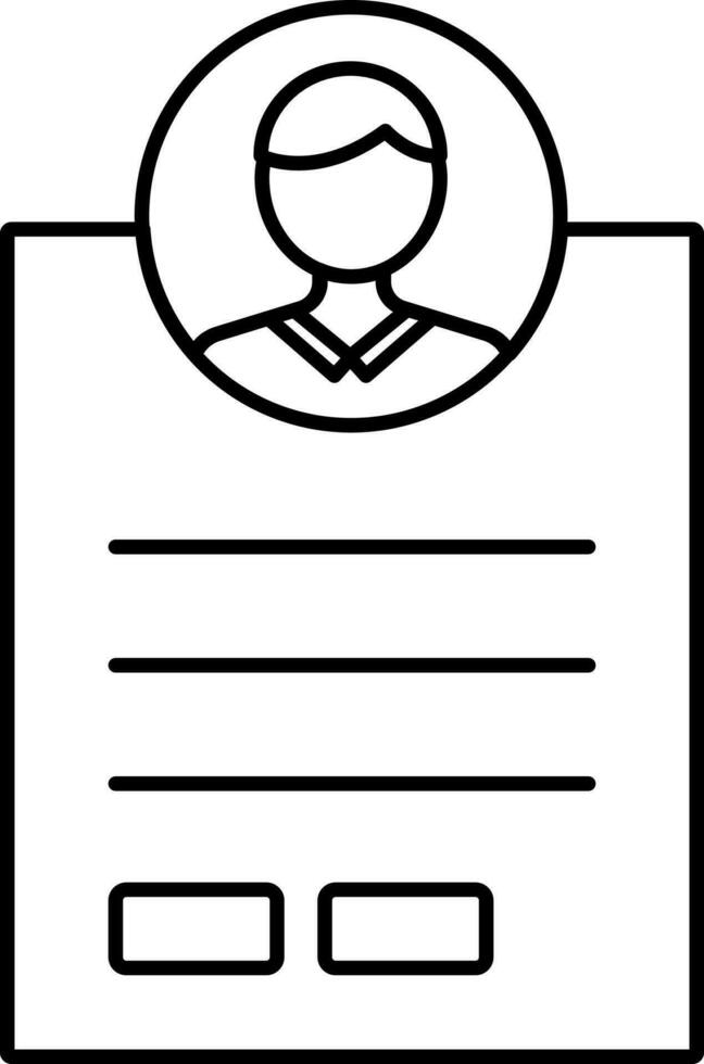 CV Icon In Black Outline. vector