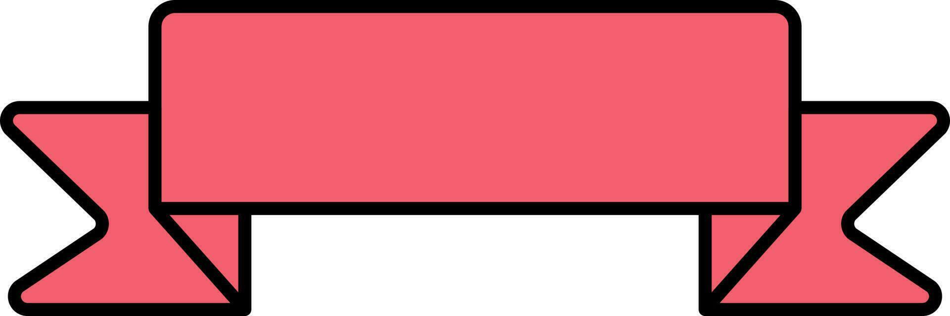 Blank Message Ribbon Icon In Red Color. vector