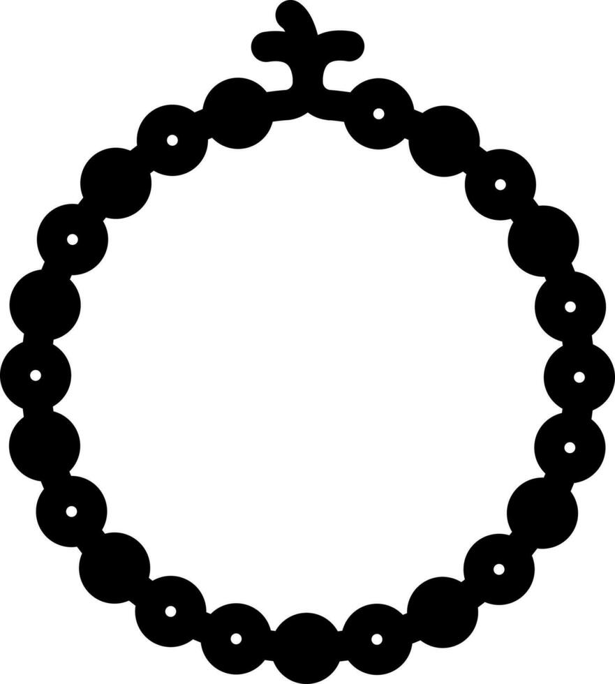 Tasbih Icon Or Symbol In Black Color. vector