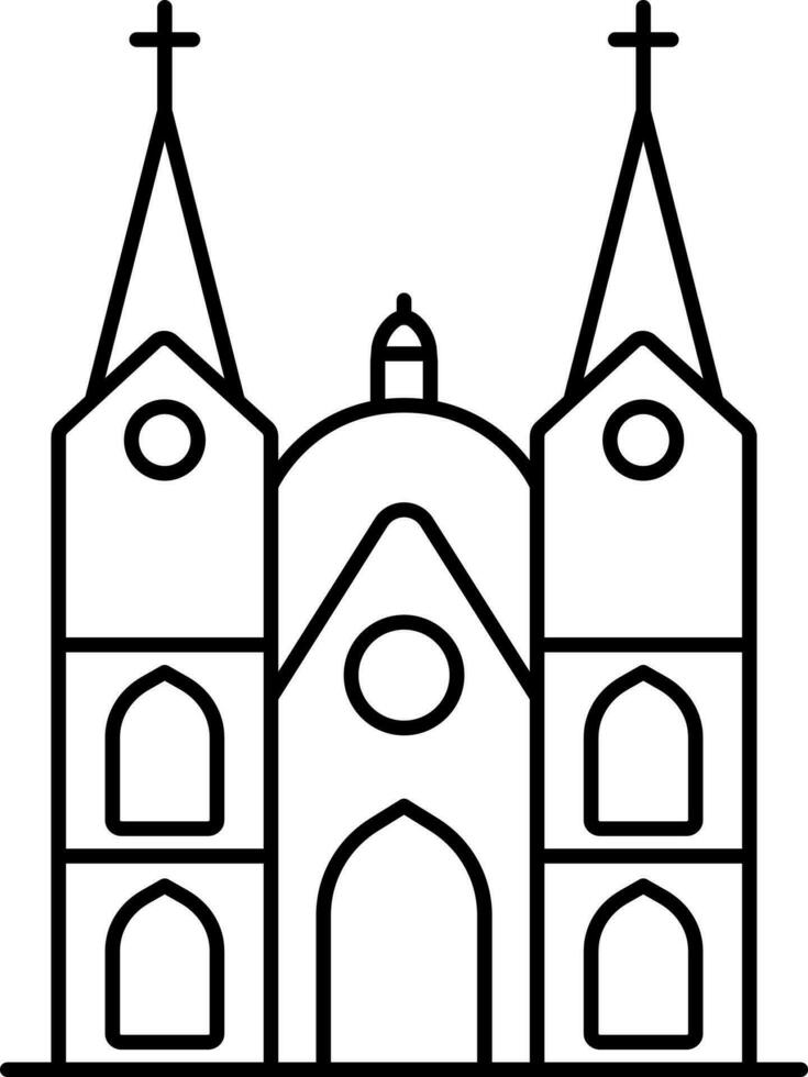 plano estilo Iglesia icono en línea Arte. vector