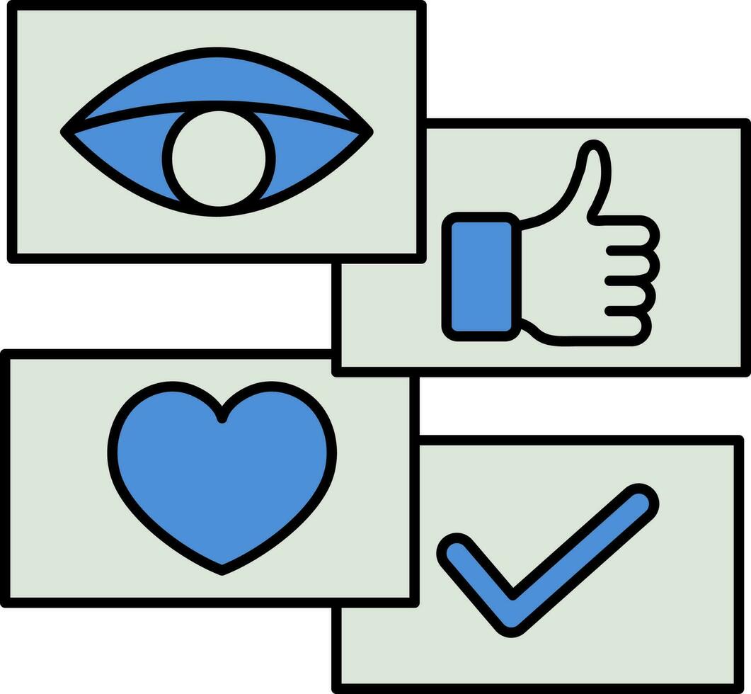 Digital Marketing Icon In Blue And Gray Color. vector