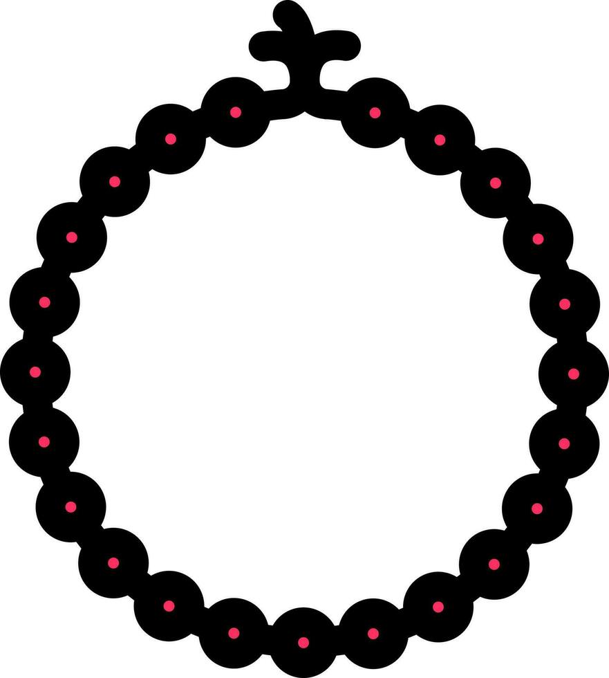 tasbih icono o símbolo en negro y rosado color. vector