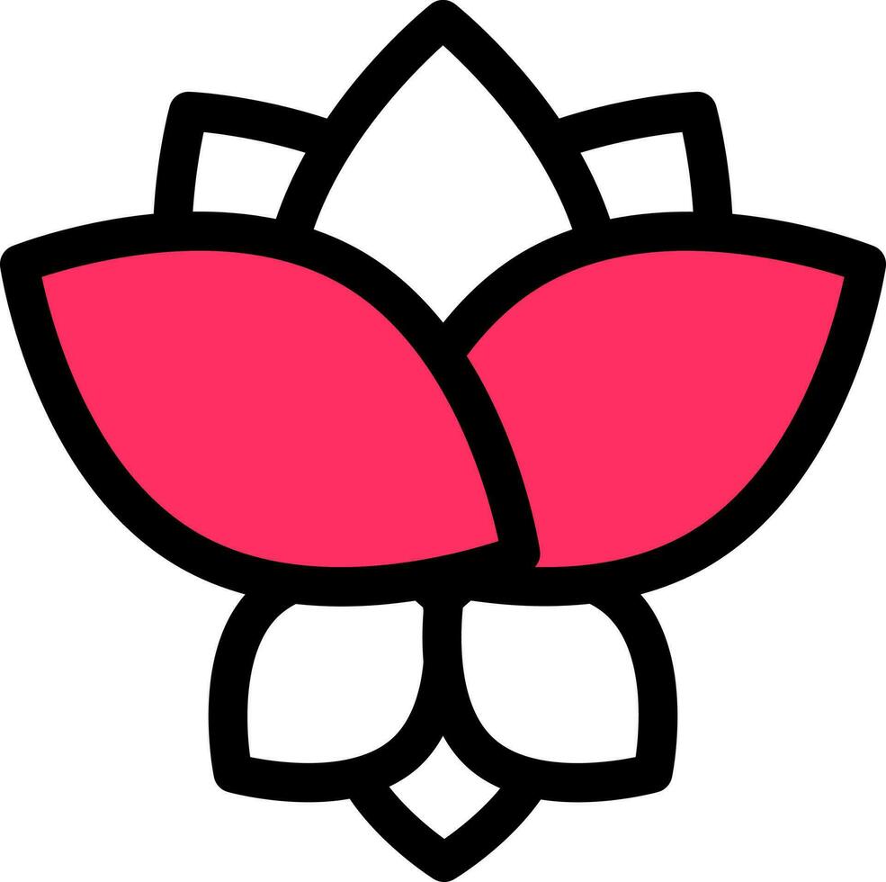 Flat Style Of Lotus Icon Or Symbol In White And Pink Color. vector