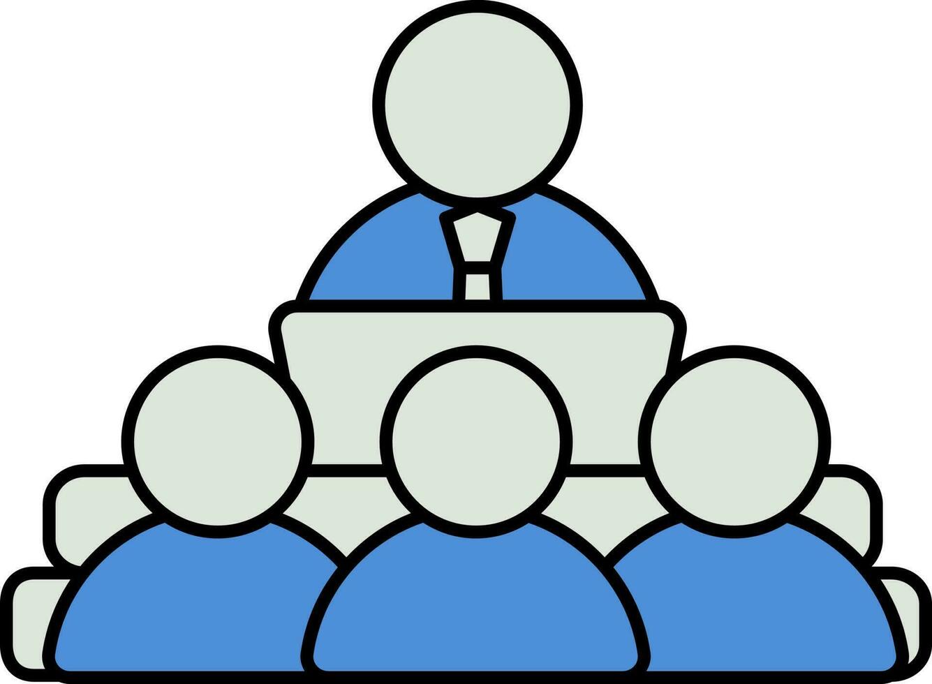 Business Meeting Icon In Blue And Gray Color. vector