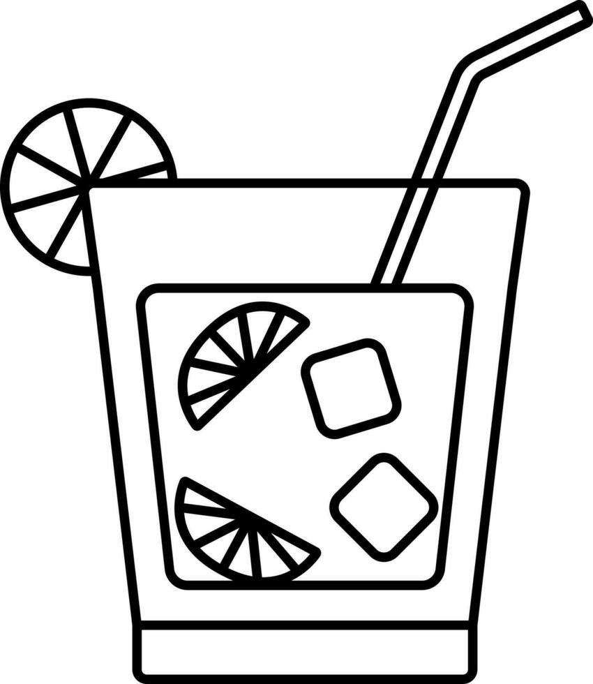 Lemonade Icon in Thin Line Art. vector