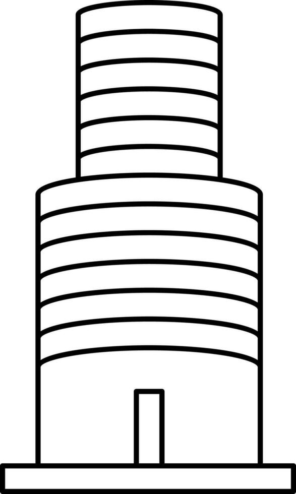 Line Art Illustration of Building Icon In Black Line Art. vector