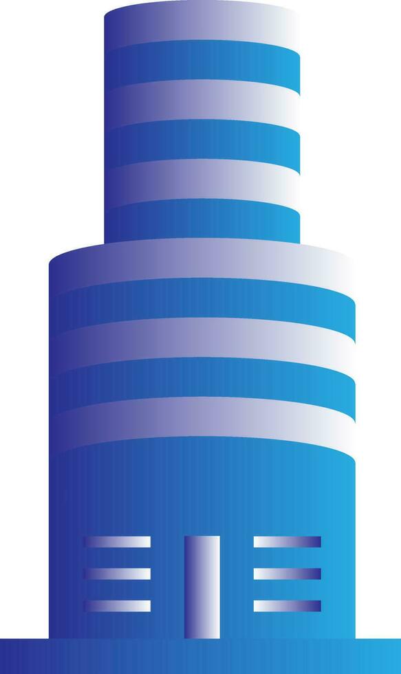 Blue And Gray Color Building Icon In Flat Style. vector