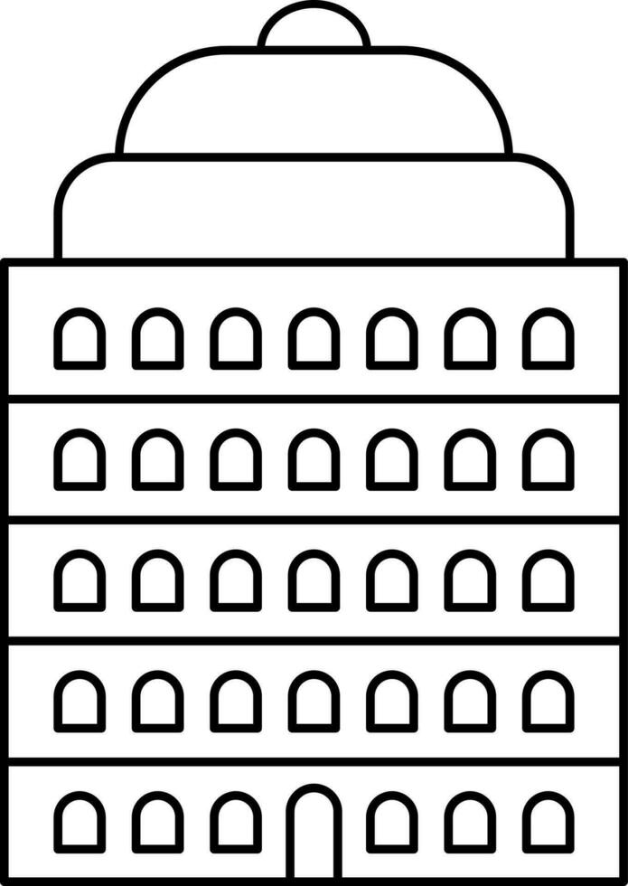 Isolated Building Icon In Black Line Art. vector