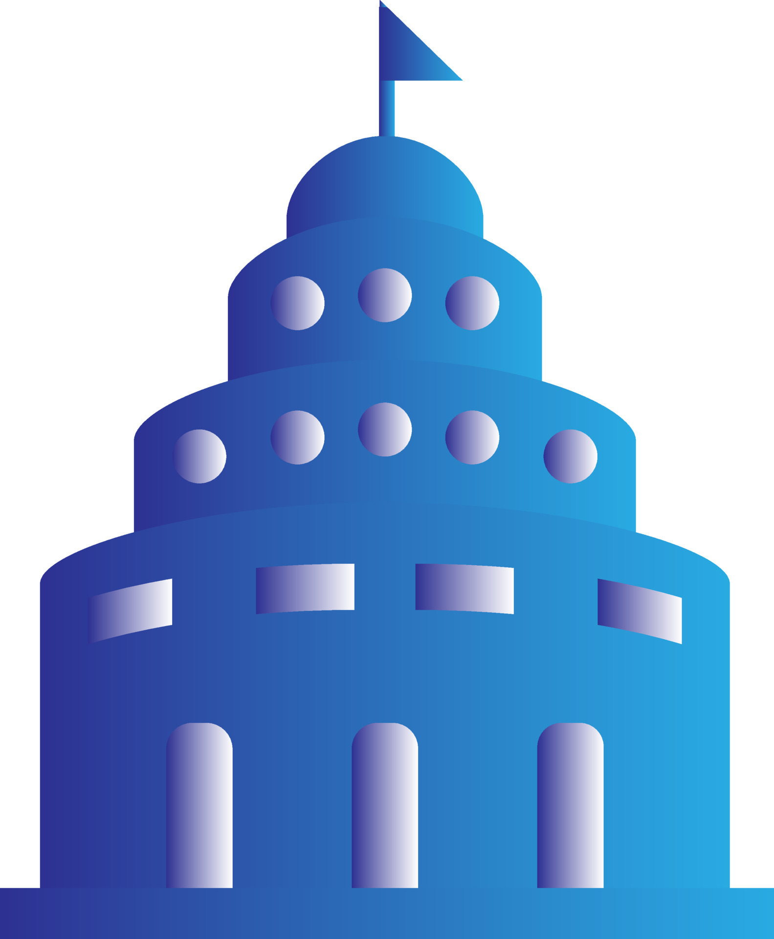 Government Building Icon In Blue And Gray Color. 24218294 Vector Art at