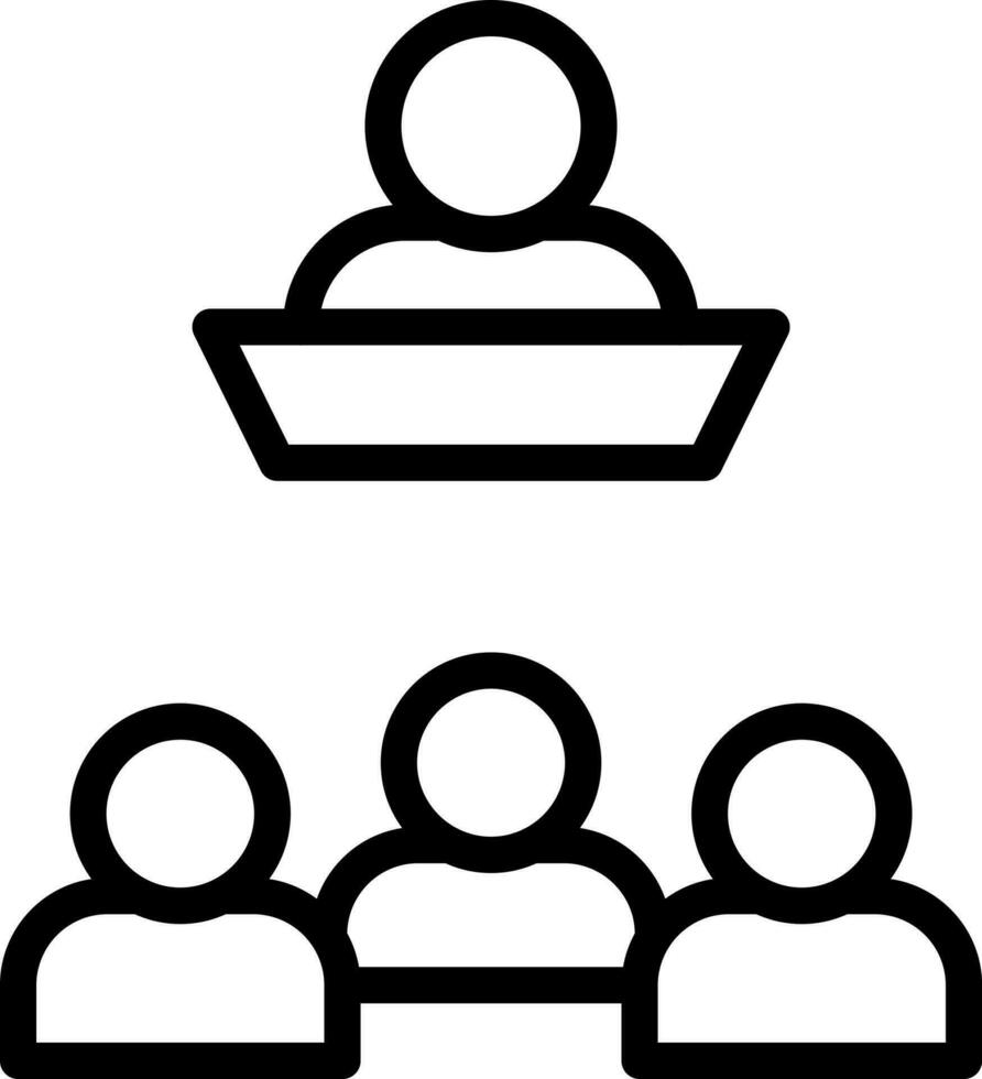 Conference Icon In Black Outline. vector