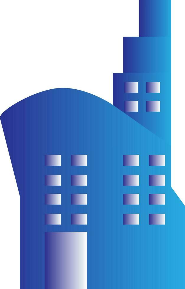 Apartment Building Icon In Blue And Gray Color. vector