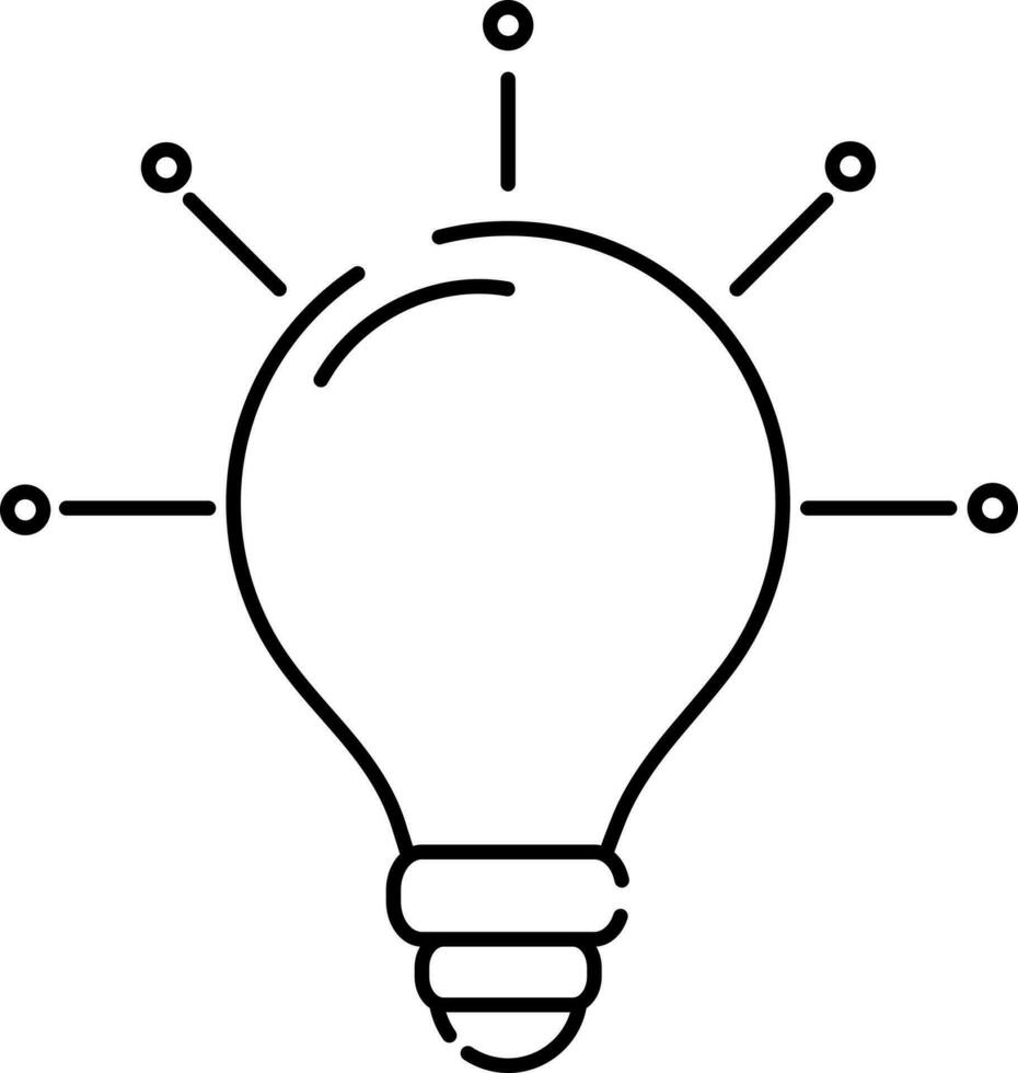 ligero bulbo o idea conectando icono en negro describir. vector